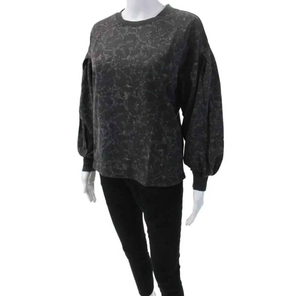 Z Supply Womens Cotton Long Sleeve Round Neck Knit Sweater Gray Size XS